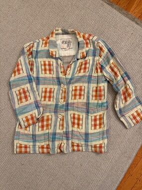 Ace & Jig Plaid Button-Front Jacket - Cream, Blue & Rust
